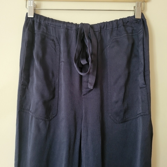 Vince Satin Navy Blue Lounge Pants Jogger Size Small - Picture 3 of 9